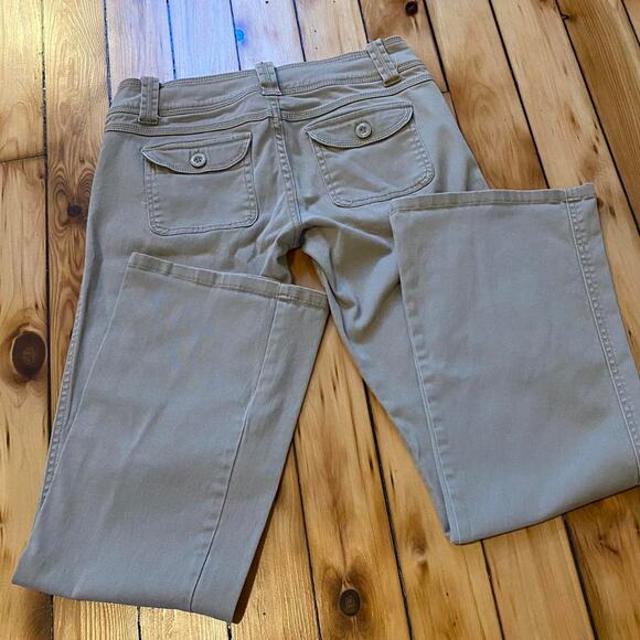 Vintage Y2K 2000s BeBop Low Rise Light Khaki Flare Pants Size 7 - Picture 4 of 4